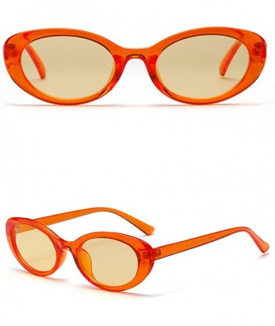 Oval Oval Sunglasses Woman Summer 2018 Retro Sun Glasses Female Accessories UV400 - Clear Orange - CQ18EH5GAAH $20.31