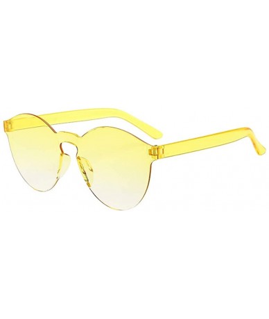 Wrap Unisex Fashion Eyewear Frameless Sunglasses Vintage Glasses - Yellow - CJ1974C239Z $16.59