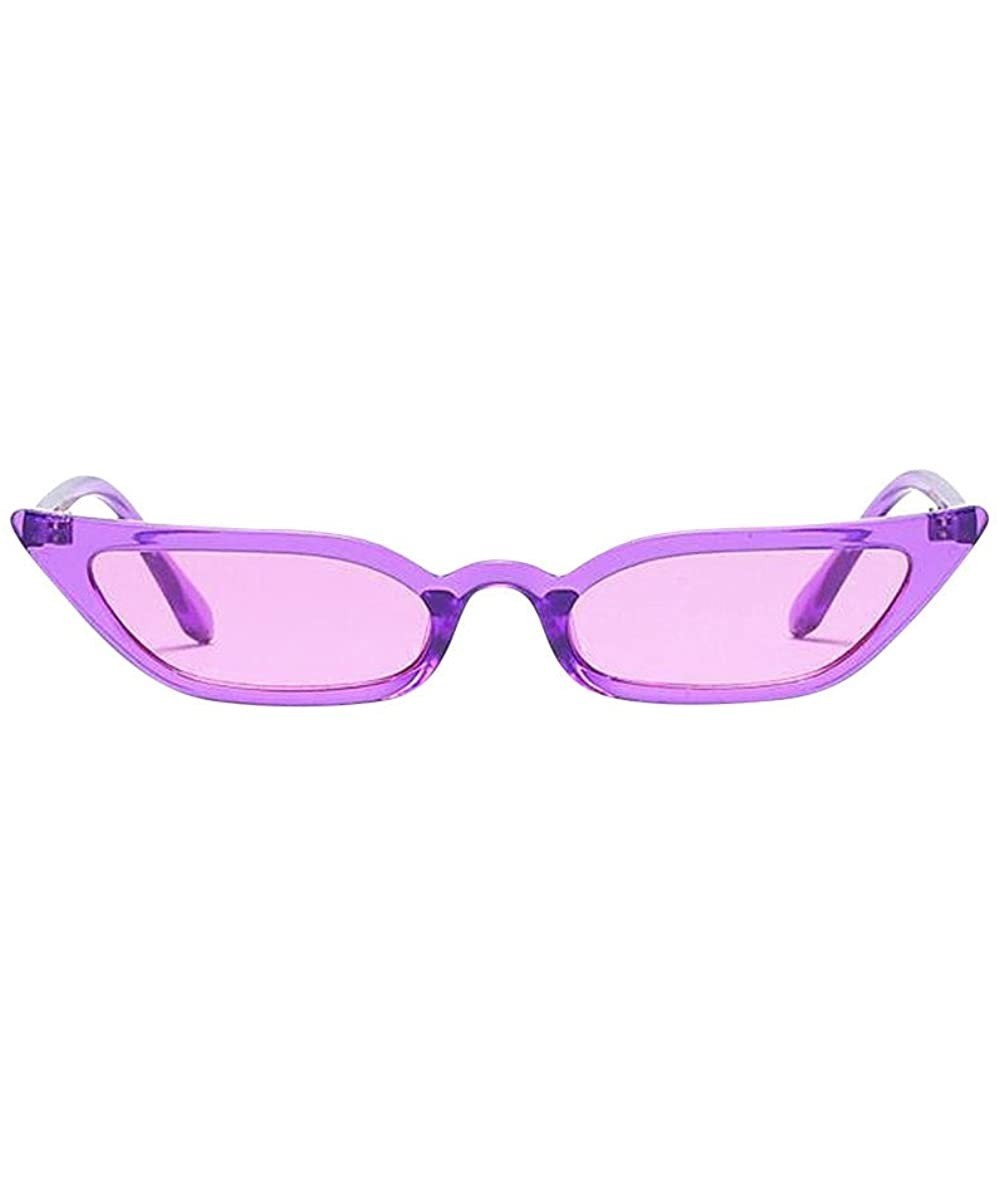 Oversized Sunglasses for Women Cat Eye Vintage Sunglasses Retro Small Sunglasses Punk Eyewear - Purple - C018QMX7IL8 $14.45