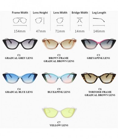 Cat Eye Women Sexy Cat Eye Sunglasses Vintage Gradient Sun Glasses Female Fashion Design UV400 Glasses Blue - CB199OR80NQ $20.57