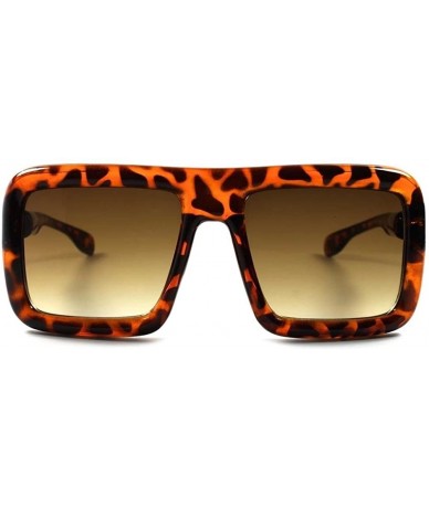 Square Vintage Retro Hip Hop Square Large Oversized Thick Tortoise Frame Sun Glasses - CX1802NUH0N $49.17