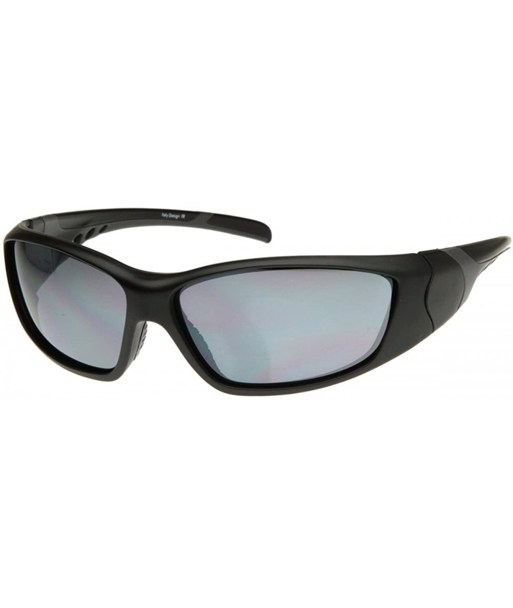 Sport Durable Sports Wrap Shades TR-90 Frame Sunglasses - Matte Black - C9116IRZULP $23.32