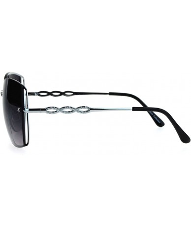 Butterfly Womens Butterfly Rimless Jewel Arm Squared Metal Sunglasses - Silver Smoke - C517X6SN3TO $23.99