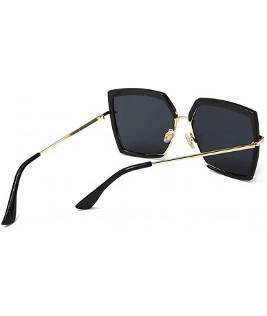 Rectangular New ladies sunglasses Cats eye personality Square sunglasses - Gold - CQ18KIRR4E5 $31.02