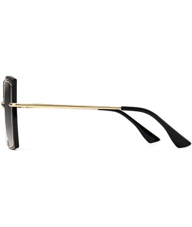 Rectangular New ladies sunglasses Cats eye personality Square sunglasses - Gold - CQ18KIRR4E5 $31.02