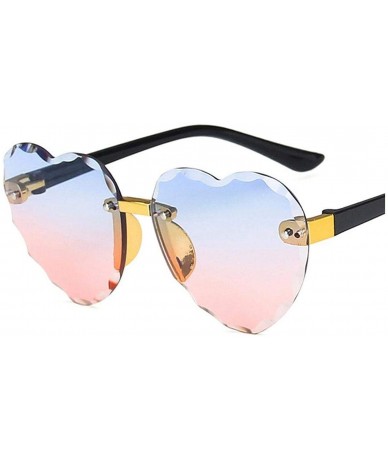 Rimless Child Cute Heart RimlFrame Sunglasses Children Kids Gray Lens Fashion Boys Girls UV400 Protection Eyewear - CW199CWUM...