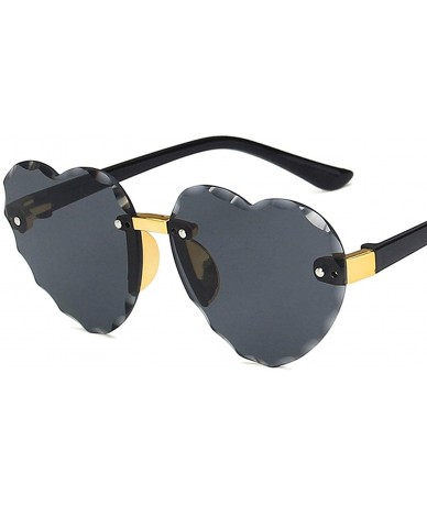 Rimless Child Cute Heart RimlFrame Sunglasses Children Kids Gray Lens Fashion Boys Girls UV400 Protection Eyewear - CW199CWUM...