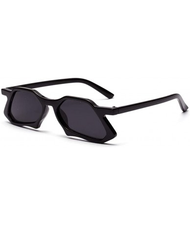 Square Vintage Polygon Sunglasses Men High Fashion Sun Glasses for Ladies Unisex Gift - Full Black - CK18HDYQZOO $19.88