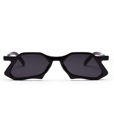 Square Vintage Polygon Sunglasses Men High Fashion Sun Glasses for Ladies Unisex Gift - Full Black - CK18HDYQZOO $19.88