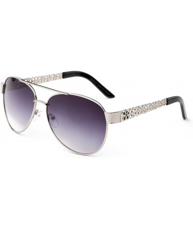 Aviator "Spring" Pilot Style Flower Designs Fashion Sunglasses - 2 Pack- Gold/White & Black - CQ18GQ53HQ9 $28.79