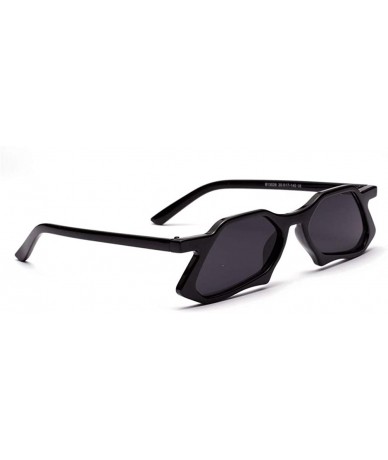 Square Vintage Polygon Sunglasses Men High Fashion Sun Glasses for Ladies Unisex Gift - Full Black - CK18HDYQZOO $19.88