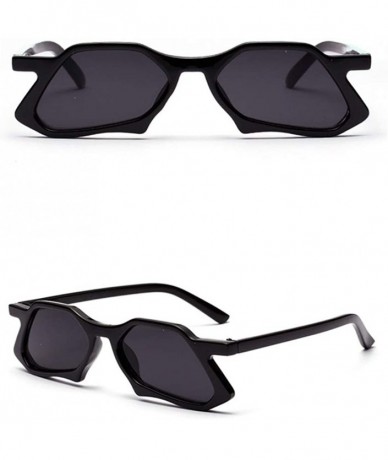 Square Vintage Polygon Sunglasses Men High Fashion Sun Glasses for Ladies Unisex Gift - Full Black - CK18HDYQZOO $19.88