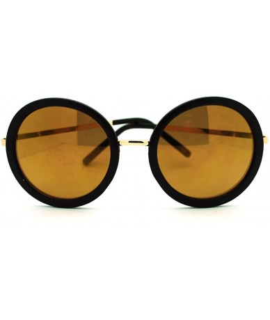 Oval Mirrored Circle Lens Psy Celebrity Gangnam Gentleman Sunglasses - Matte Black - CC11GGL34O3 $17.64