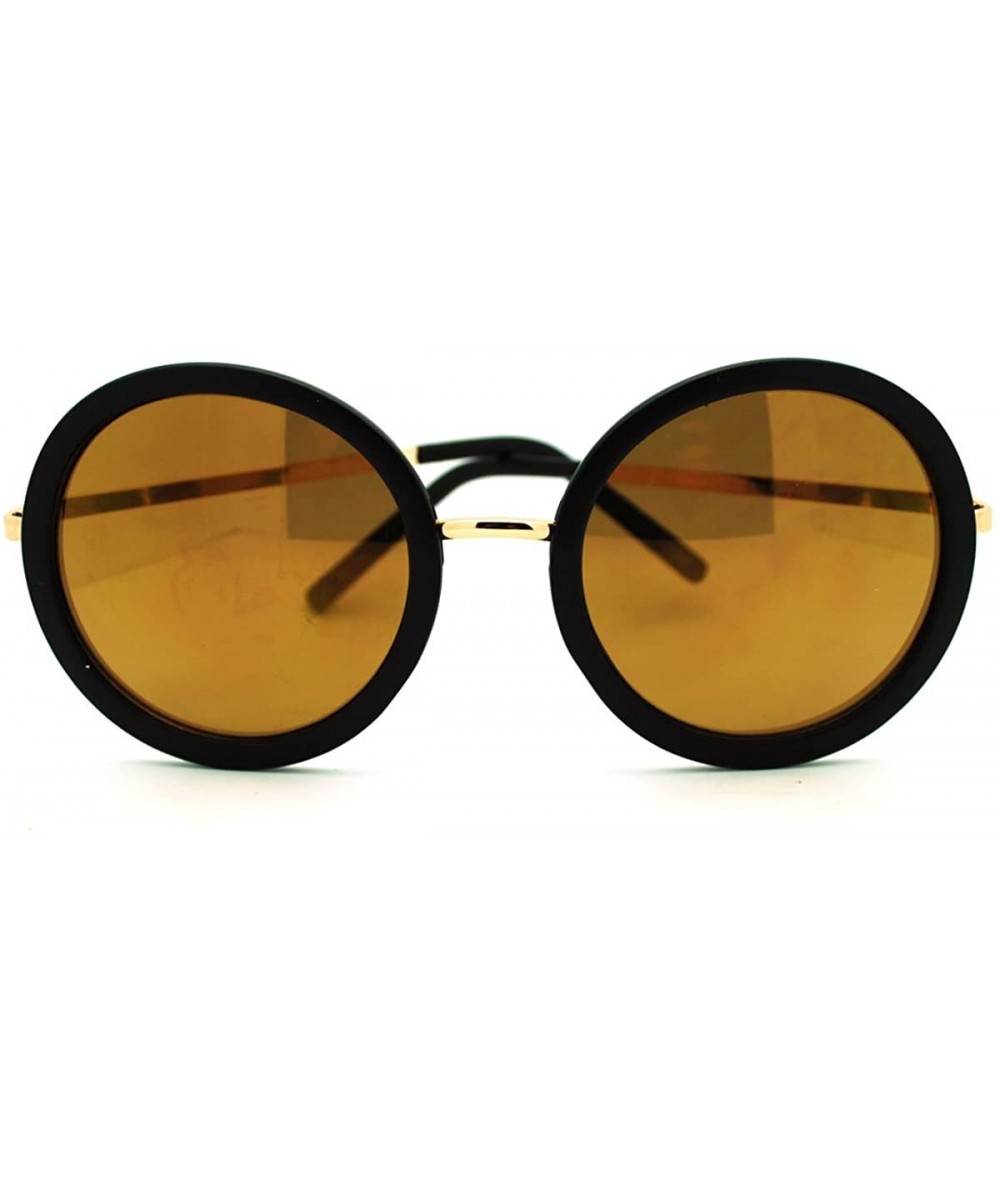 Oval Mirrored Circle Lens Psy Celebrity Gangnam Gentleman Sunglasses - Matte Black - CC11GGL34O3 $17.64