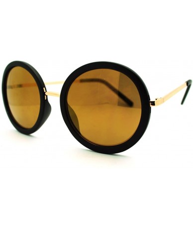 Oval Mirrored Circle Lens Psy Celebrity Gangnam Gentleman Sunglasses - Matte Black - CC11GGL34O3 $17.64