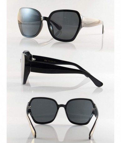 Oversized Oversize Retro Street Style Thick Frame Unique Hexagon Sunglasses A257 - Black Black - C318O5EE2MM $19.53