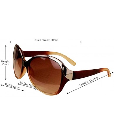 Round Unisex Fashion Sunglasses Oversized Round Plastic Lenses UV400 - Brown - CI18NCD04AS $17.62