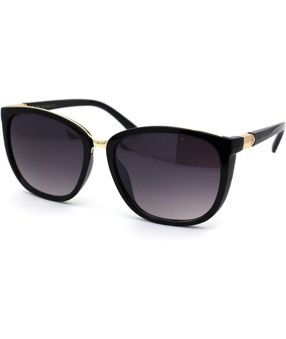 Butterfly Womens Rhinestone Jewel Hinge Butterfly Sunglasses - Black Gold Smoke - CN18YIQ5QRQ $23.35