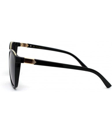 Butterfly Womens Rhinestone Jewel Hinge Butterfly Sunglasses - Black Gold Smoke - CN18YIQ5QRQ $23.35