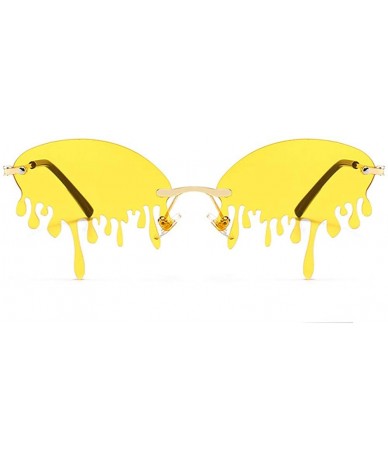 Rimless Teardrop Shaped Sunglasses for Women Dripping Oval Rimless Shades UV Protection - C3 - C8190HGD4I5 $18.36