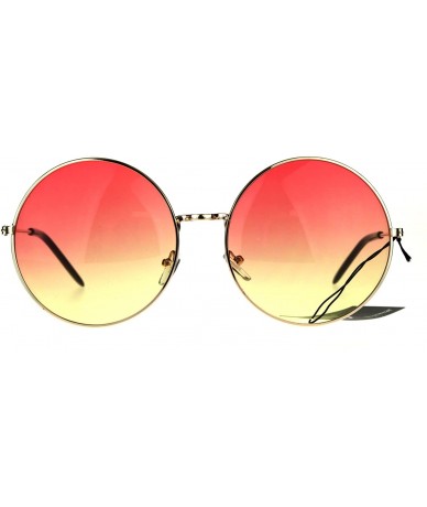 Oversized Classic Oversize JoplHippie Round Circle Lens Sunglasses - Gold Red Yellow - CR187IZIG26 $22.75