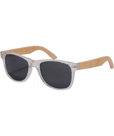 Wayfarer Flash Mirror Sunglasses Wood Frame UV400 Wooden Glasses- Z6026 - White - C112NYABPHU $33.71