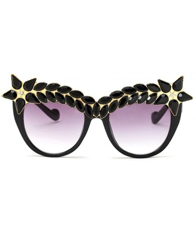 Oversized Womens Luxury Diamond Decorated Sunglasses UV400 Retro Eyeglasses - Style 04 - CG18GWSMRG8 $24.89