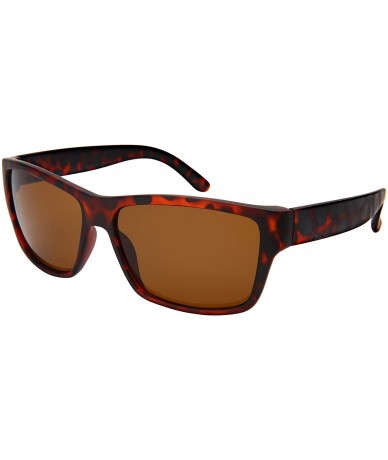 Square Vintage Black Square Sunglasses for Men Women Rectangular Glass 1413 - Tortoise Frame/Brown Lens - CZ18M63L5NZ $17.43