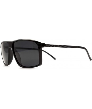 Rectangular p596 Rectangular Style Polarized- for Mens 100% UV PROTECTION - Black-black - C3192TH7IZW $43.55