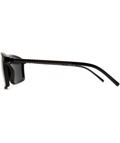 Rectangular p596 Rectangular Style Polarized- for Mens 100% UV PROTECTION - Black-black - C3192TH7IZW $43.55