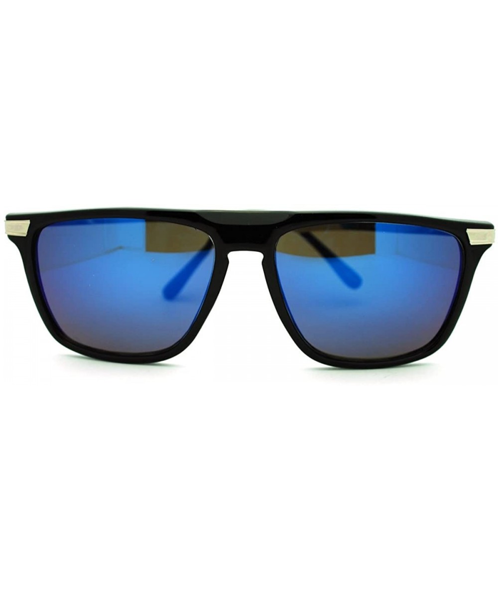 Square Flat Top Thin Square Frame Sunglasses Unisex Casual Fashion - Black - CH1864LIX9E $18.50