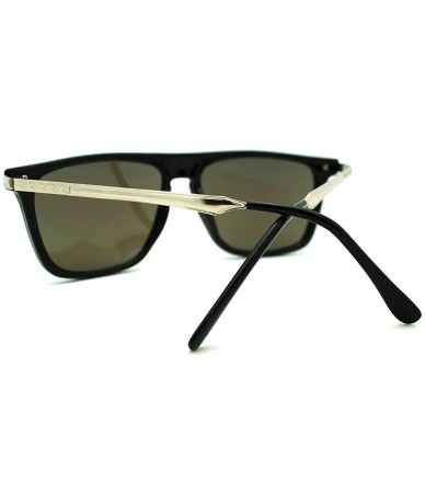 Square Flat Top Thin Square Frame Sunglasses Unisex Casual Fashion - Black - CH1864LIX9E $18.50