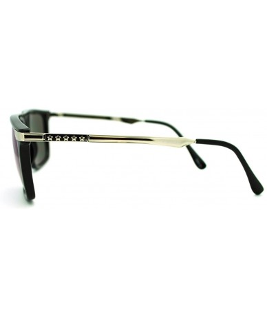 Square Flat Top Thin Square Frame Sunglasses Unisex Casual Fashion - Black - CH1864LIX9E $18.50