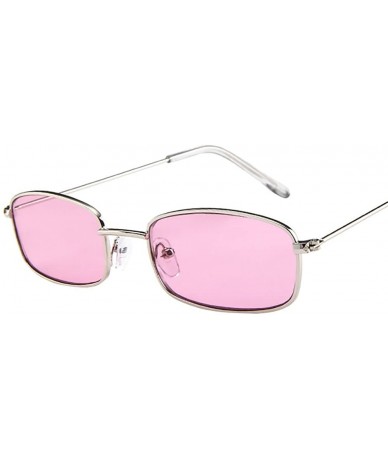 Square Vintage Glasses Women Man Square Shades Small Rectangular Frame Sunglasses - CA18O3S4LMW $17.94