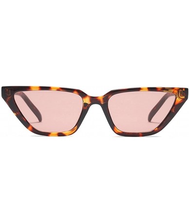 Cat Eye Vintage Cat Eye Sunglasses Tiny Retro Sun Glasses for Women Summer Accessories - Leopard With Pink - CH18E7MURII $18.83