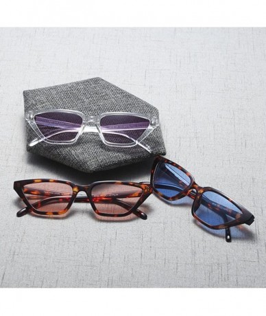 Cat Eye Vintage Cat Eye Sunglasses Tiny Retro Sun Glasses for Women Summer Accessories - Leopard With Pink - CH18E7MURII $18.83