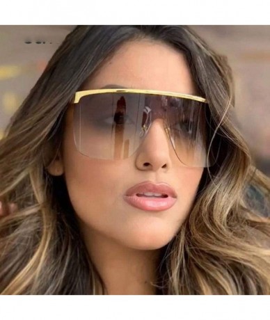 Oversized Oversized Mask Sunglasses Men Women Fashion Shades UV400 Vintage C3 Gold Gray - C2 Gold Tea - C518YLYKH62 $24.03