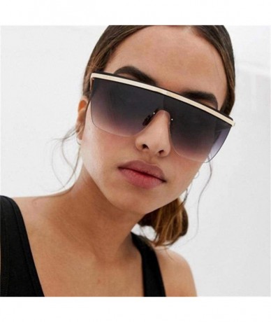 Oversized Oversized Mask Sunglasses Men Women Fashion Shades UV400 Vintage C3 Gold Gray - C2 Gold Tea - C518YLYKH62 $24.03