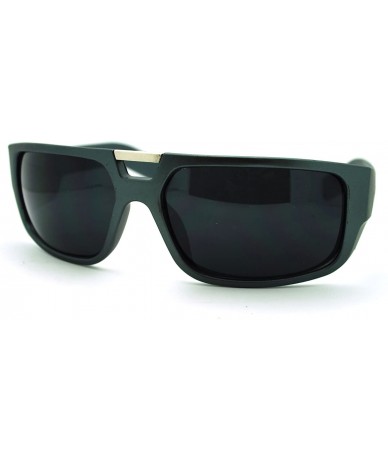 Rectangular Skater Square Futuristic Rectangular Thick Plastic Metal Bridge Sunglasses - Metalic Grey - CW11JZBFYWB $19.99