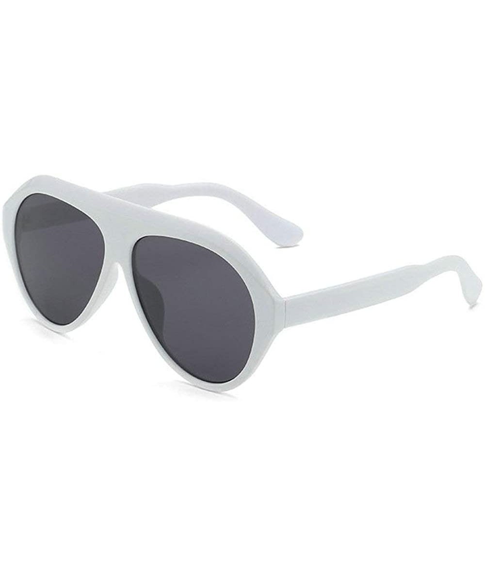 Goggle Ultra light Fashion Big Frame Brand Designer Pilot Sunglasses Vintage Mens Goggle UV400 - White - CG18U8G70LT $22.32