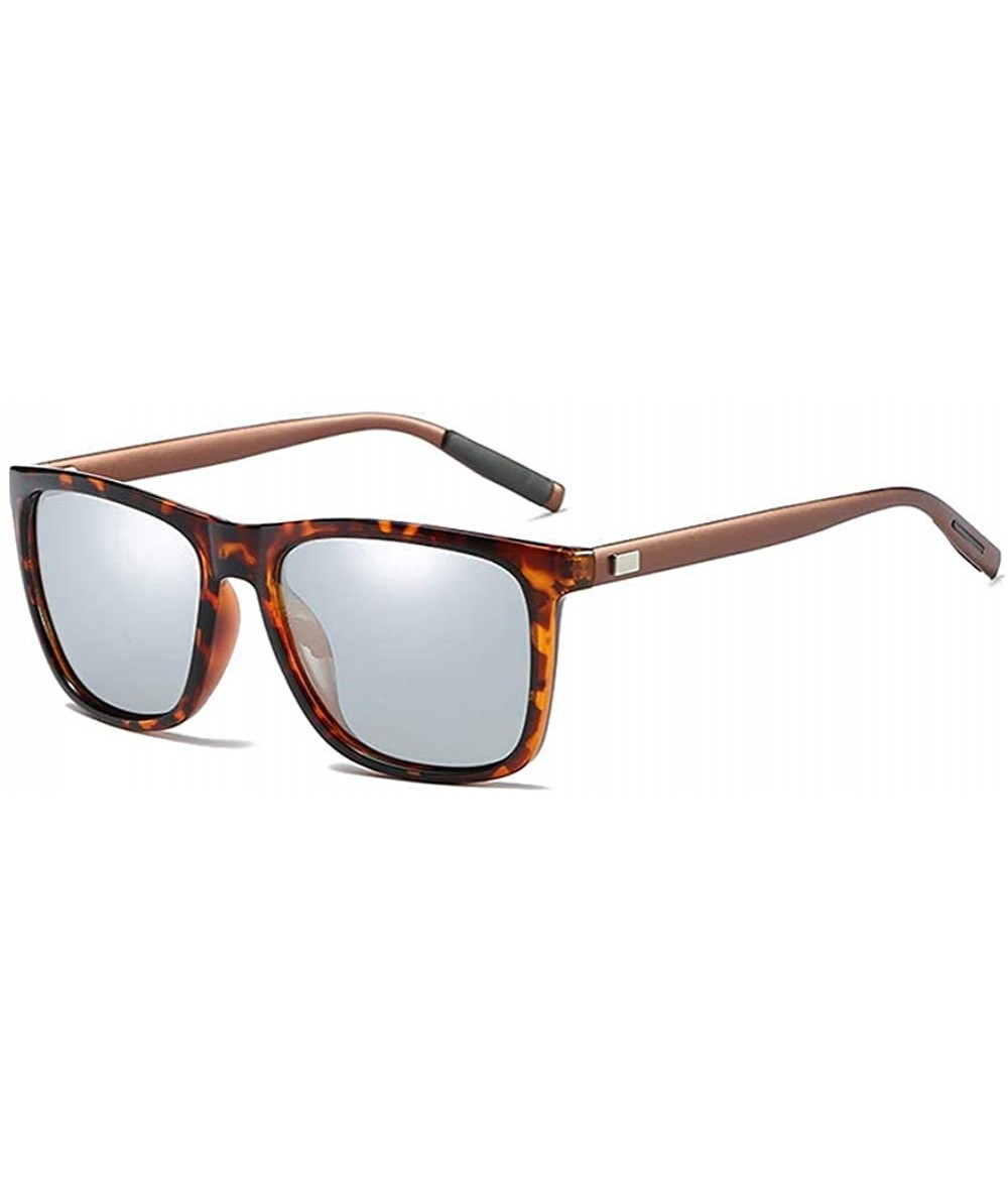 Oval Square Sunglasses For Men Retro Fashion Sunglasses Gravity Shades Clear Lens Sunglasses - Brown - CF194I6QMK5 $18.46