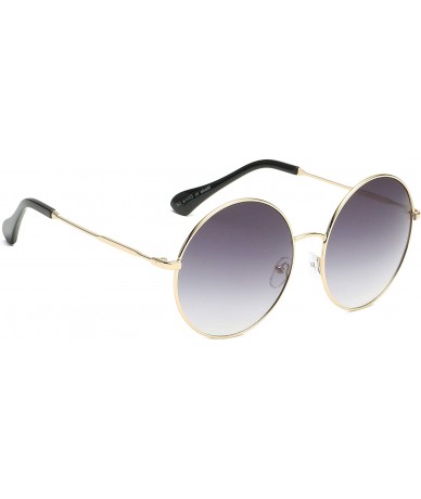 Oversized Women Fashion Metal Circle Round Designer Sunglasses - Gradient Purple - CM18I6OMS9Z $18.43