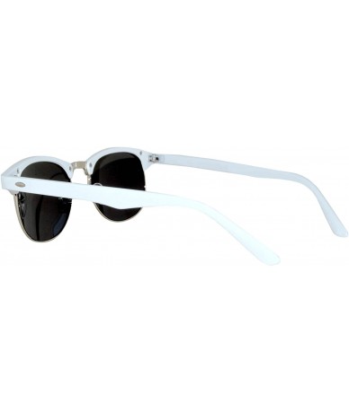 Aviator Aviator Brow Bar Flat Mirror Multicolor Lens Sunglasses Metal Frame - Mirror_white_blue_green - C0182MS6LWD $16.88