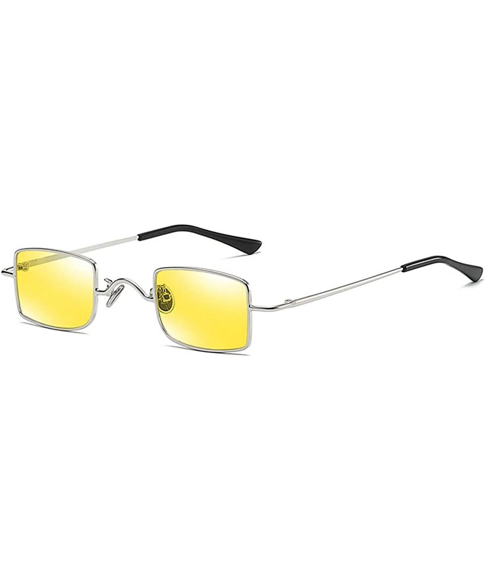 Square Sexy Women Small Frame Chic Vintage Brand Designer Rectangular Sunglasses UV400 - Yellow - CZ18NY7CZSM $23.25