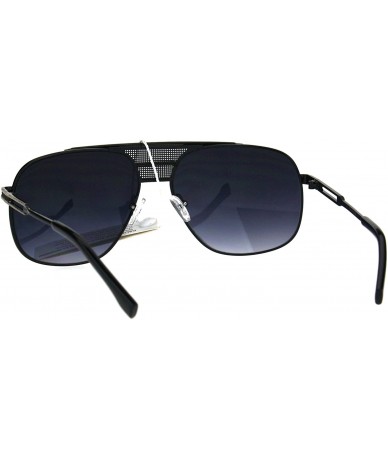 Square Mens Designer Fashion Sunglasses Stylish Square Metal Frame Mesh Bridge - Black (Smoke) - CL186TQY26A $23.96