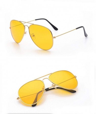 Oval Night Vision Aviator Sunglasses Unisex UV400 Glasses Classic Trendy (Gold) - C118HOELLSH $16.31