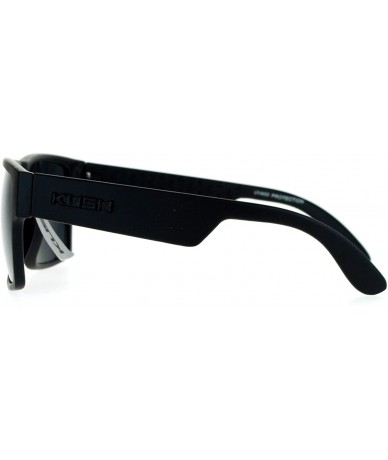 Rectangular Gangster Rectangular Squared All Black Horn Rim Sunglasses - Matte Black - CC126EFYV0L $19.67