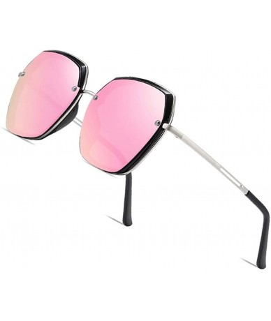 Oversized Women's Oversized Polarized Sunglasses Female Designer Mirror Sun Glasses for Ladies Goggle UV400 - CB199I6DDK4 $26.49