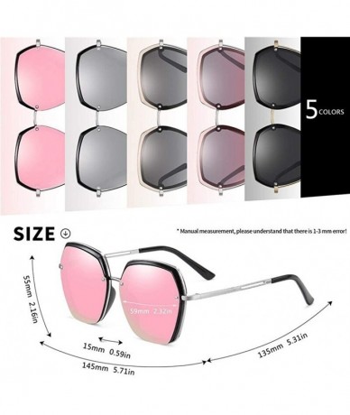 Oversized Women's Oversized Polarized Sunglasses Female Designer Mirror Sun Glasses for Ladies Goggle UV400 - CB199I6DDK4 $26.49