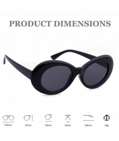 Round UV400 Clout Goggles Bold Retro Oval Mod Thick Frame Sunglasses - Black Frame&black Lens - CL18DA2Y8IK $17.88